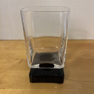 DiSaronno Liqueur Glass Clear w/Black Amethyst Square Pedestal Base